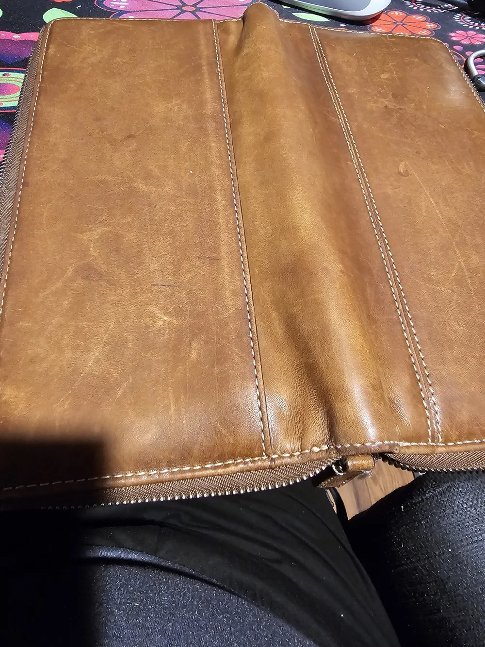 COACH Tan Leather Zip Wallet